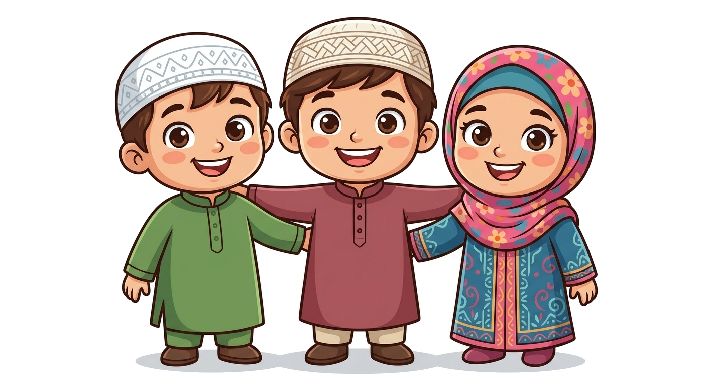 Three children standing together